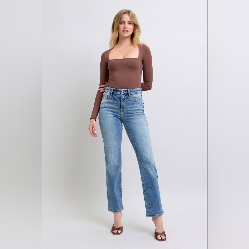 Judy Blue High Rise Vintage Wash Thermal Lined Straight Leg Jeans Various NEW